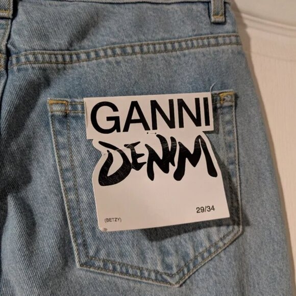 NWT GANNI | Betzy Bootcut Jeans In Light blue stone wash - Picture 8 of 13